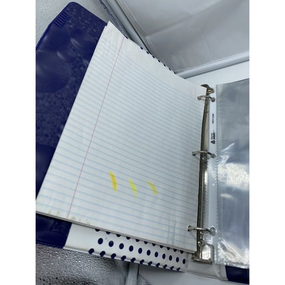 Mead Trapper Keeper 3 Ring Portfolio Notebook Blue Designer Hook Loop Closer - Picture 7 of 9